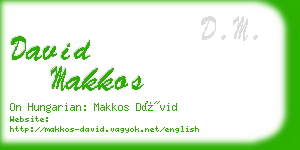 david makkos business card